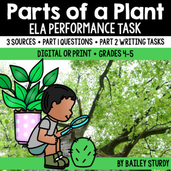 Preview of Test Prep Reading and Writing ELA Performance Task Plant Parts and Uses
