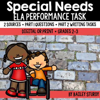 Preview of Test Prep Reading and Writing ELA Performance Task Special Needs 2 SOURCES ONLY