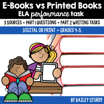Preview of Test Prep Reading and Writing ELA Performance Task eBooks vs Printed Books
