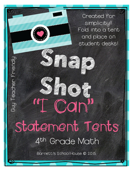 Preview of I Can Statement Posters Fourth Grade CC Math {I Can Statement Desk Signs}