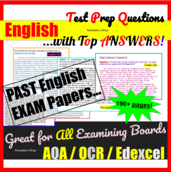 Preview of Test Prep Structured Answers |  BUNDLE for secondary English (past papers!)
