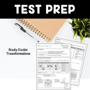 Preview of Test Prep Study Guide: 8th Grade Transformations