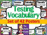 Test Prep Testing Words Bulletin Board Set of 42 with smil