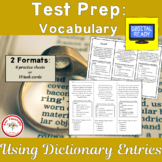 Test Prep Vocabulary: Using Dictionary Entries + Free BOOM Cards