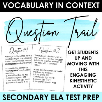 Preview of Test Prep: Vocabulary in Context Question Trail Activity #1 - Context Clues