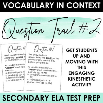 Preview of Test Prep: Vocabulary in Context Question Trail Activity #2 - Context Clues