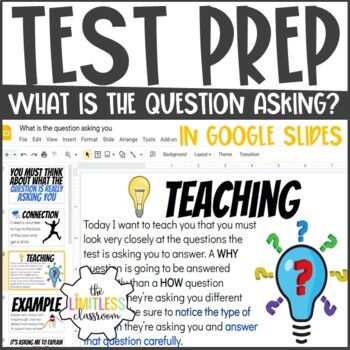 Preview of Test Prep - What is the Question Asking You (Digital & Editable)