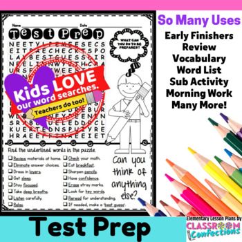 Preview of Test Prep Word Search Activity