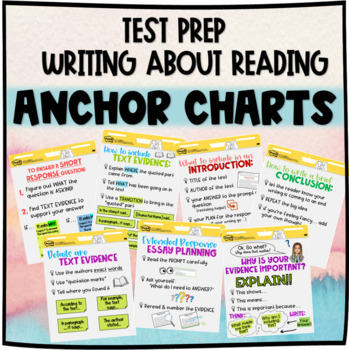 Preview of Test Prep Writing Anchor Charts - Writing About Reading