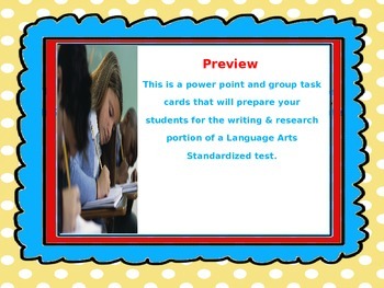 Preview of Test Prep - Writing & Research Skills Powerpoint and Task Cards
