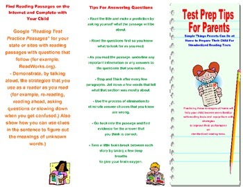 Preview of Test Prep for Parents Brochure-How Parents Can Help at Home