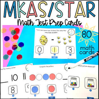 Preview of Test Prep for STAR Early Literacy and MKAS -  Math Practice with 80 Cards 