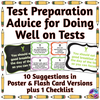 Test Preparation Posters, Task Cards & Checklist