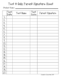 Test & Quiz Parent Signature Sheet