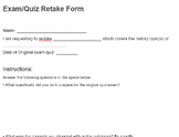 Test/Quiz Retake form