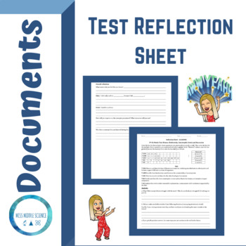 Preview of Test Reflection/Analysis Student Sheet