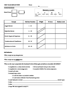 Preview of Test Reflection and Corrections