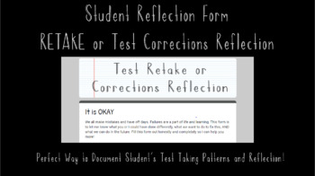 Preview of Test Retake Reflection
