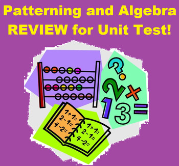 Preview of Test Review- Middle School Patterning and Algebra