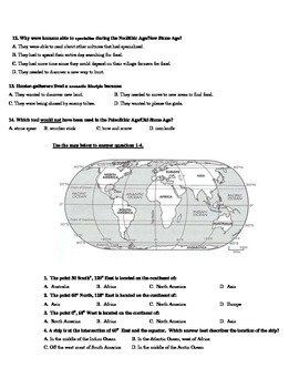 Test Review Guide (Latitude/Longitude, Timelines, Early Humans ...