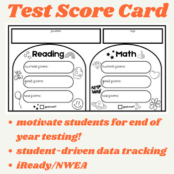 Preview of Student Diagnostic Data Card | iReady/NWEA | Goal Tracking