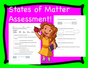 Preview of States of Matter Assessment / Test