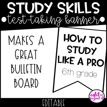 Preview of Test Taking Banner | Study Tips  {EDITABLE}