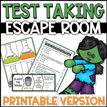 Preview of Test Taking Strategies Lesson Escape Room