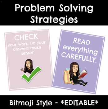Preview of Test Taking / Problem Solving Posters - EDITABLE