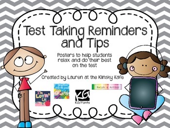 Preview of Test Taking Reminders and Tips