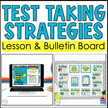 Preview of Test Taking Skills Test Prep Digital Lesson & Bulletin Board Bundle