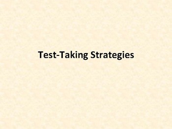 Preview of Test Taking Strategies