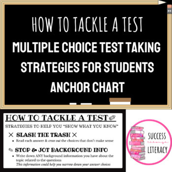 Preview of Test Taking Strategies for High School Anchor Chart