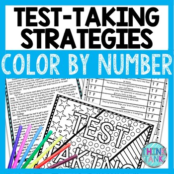 Preview of Test-Taking Strategies Color by Number - Reading Passage - Test Prep