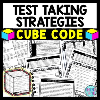 Preview of Test Taking Strategies Cube Stations - Reading Comprehension Activity -Test Prep