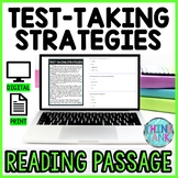 Test-Taking Strategies DIGITAL Reading Passage and Questio