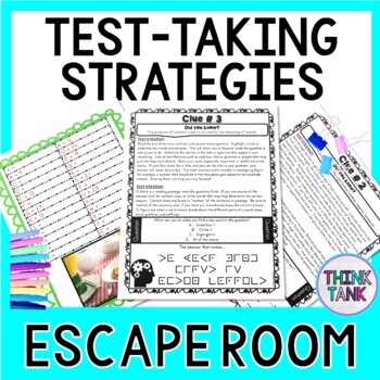 Preview of Test Taking Strategies ESCAPE ROOM - Test Prep - ALL subjects - Reading Passages