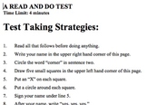 Test Taking Strategies / Follow Directions Prank/Fake Quiz