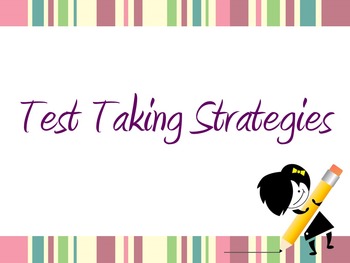 Preview of Test Taking Strategies Handout, Poster and PowerPoint