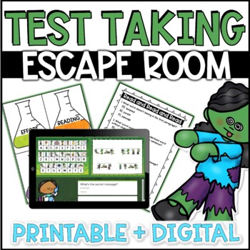 Preview of Test Taking Strategies Lesson Escape Rooms For In Person or Distance Learning