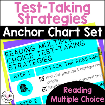 Preview of Test-Taking Strategies Middle School ELA Test Prep Anchor Chart Set Multi-Size