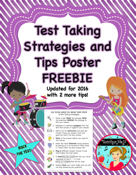 Preview of FREE Test Taking Strategies Poster ~ 8 tips