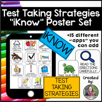 Preview of Test Taking Strategies Poster Set-iKnow Tablet Version