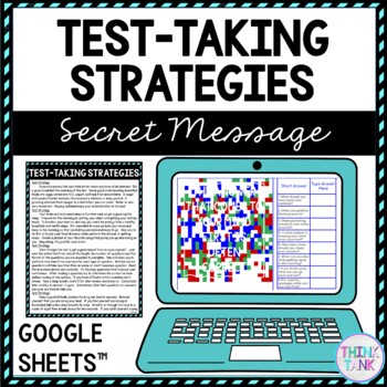 Preview of Test-Taking Strategies Secret Message Activity for Google Sheets™