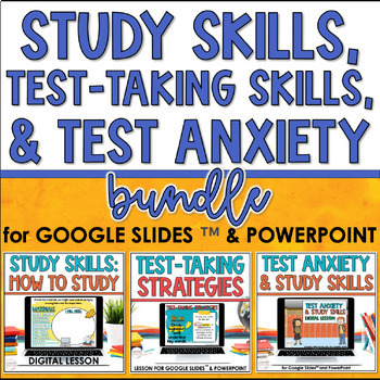 Preview of Test Taking Strategies, Study Skills & Test Anxiety Lesson Digital BUNDLE