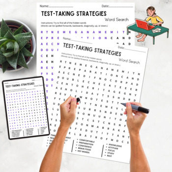 Preview of Test-Taking Strategies Word Search Test Prep Game