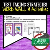 Test Taking Strategies Word Wall, Test Taking Activities