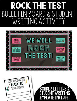 Preview of Test Taking Strategies Writing Activities Bulletin Board We Will Rock the Test