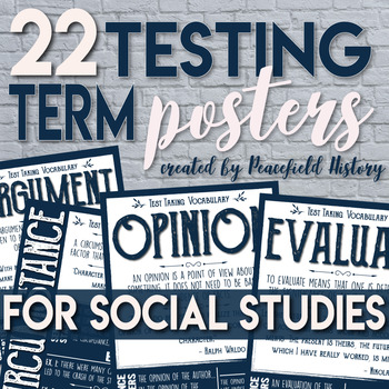Preview of Test Taking Terms Posters Social Studies History