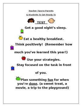 Preview of Test Taking Tips for Parents and Students